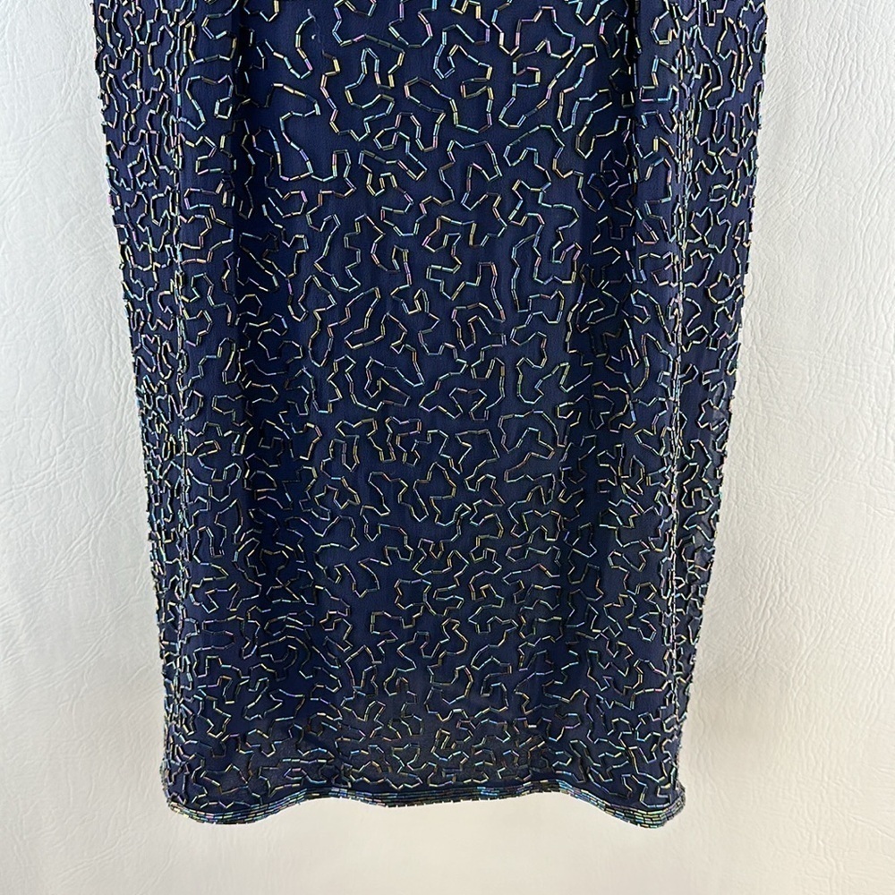 Vintage Lawrence Kazar Beaded Cocktail Dress - Picture 4 of 15